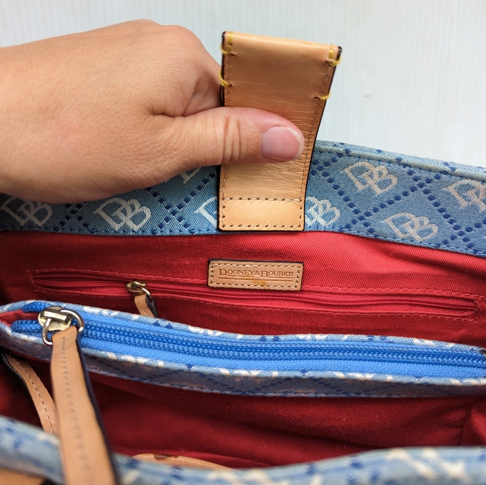 DOONEY & BOURKE blue monogrammed small handbag purse - Picture 5 of 16